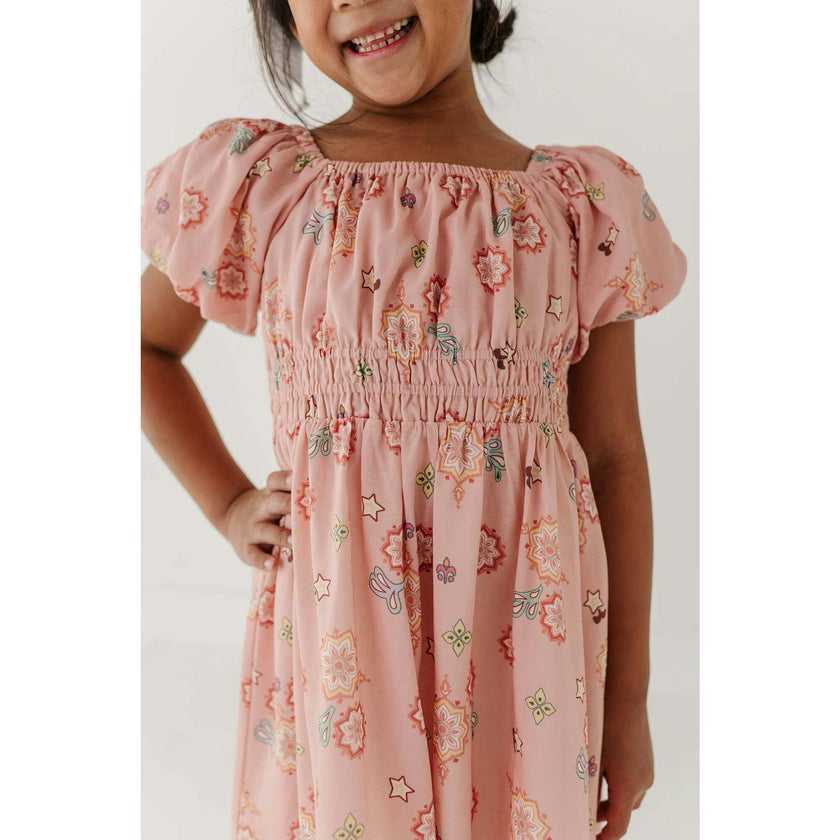 Peasant Bubble Sleeve Dress