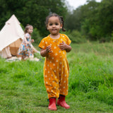 Bees Organic Towelling Romper, Gold