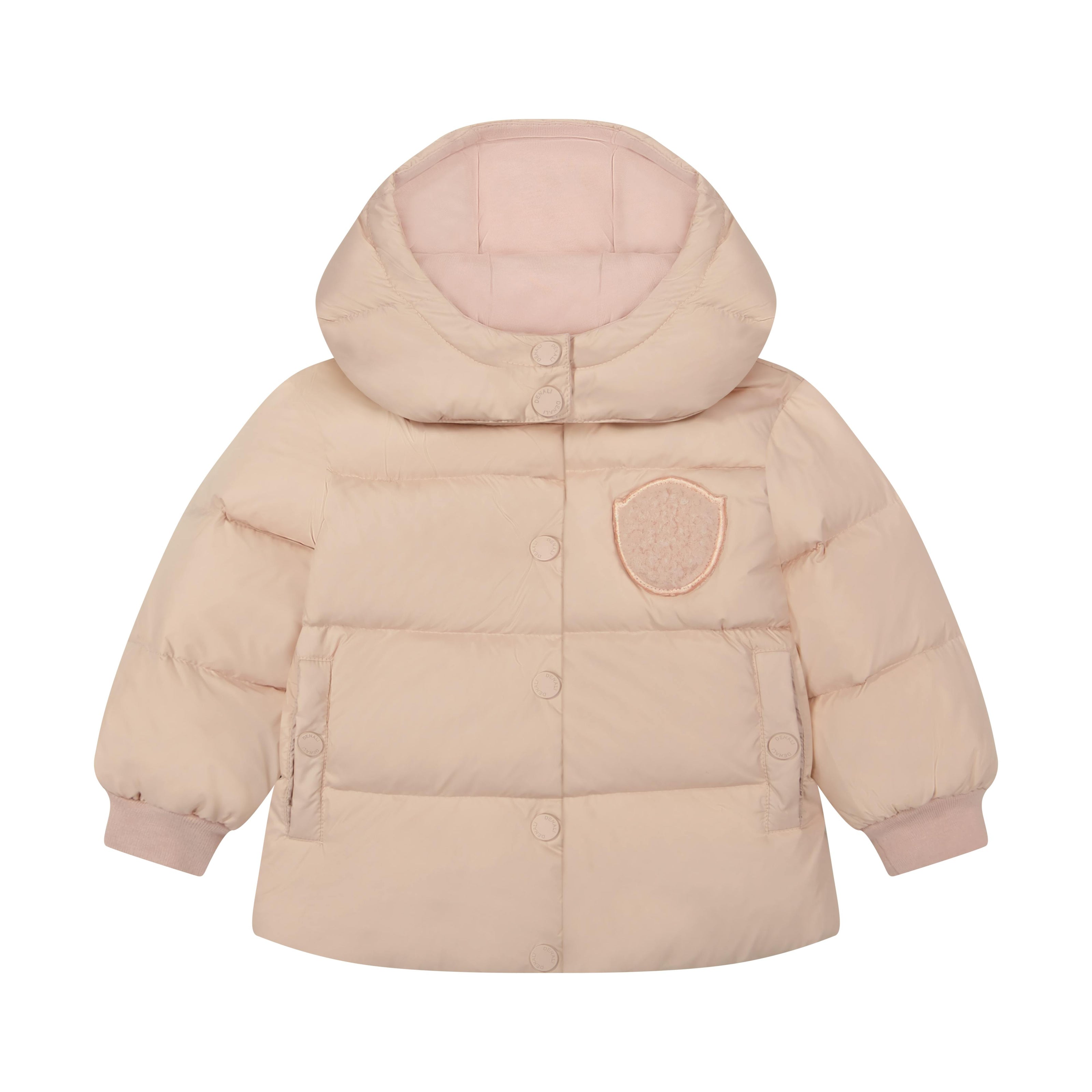 Baby Jacket with furry patch - Petal Pink
