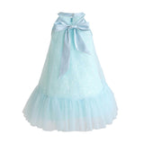 Blue Amelisse Sequin Back Bow Dress