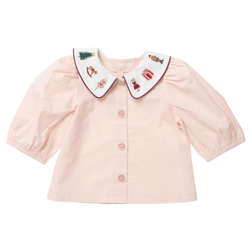 Girls Noelle Top - Nutcracker Embroidery