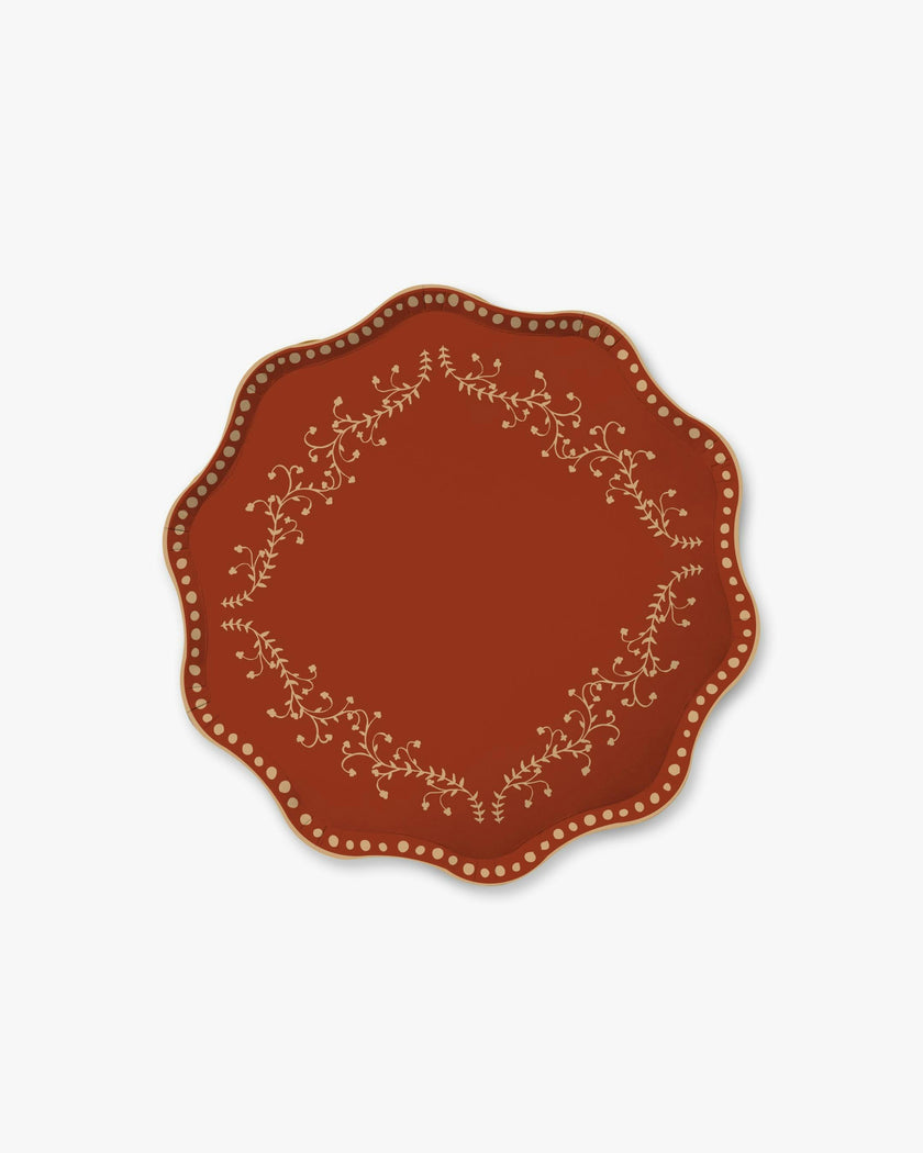 Briar Dessert Plate Set in Persimmon