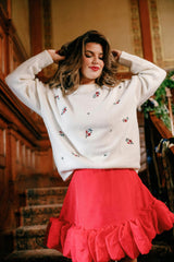 Ellis Sweater in Ivory Jubilant Bloom