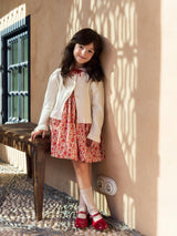 Red Floral Gisela Girl Hand-Smocked Dress