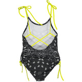 Dark Bandana One-Piece Swimsuit, Yellow