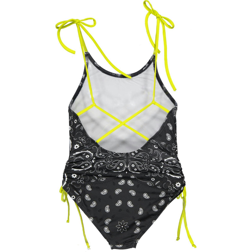 Dark Bandana One-Piece Swimsuit, Yellow