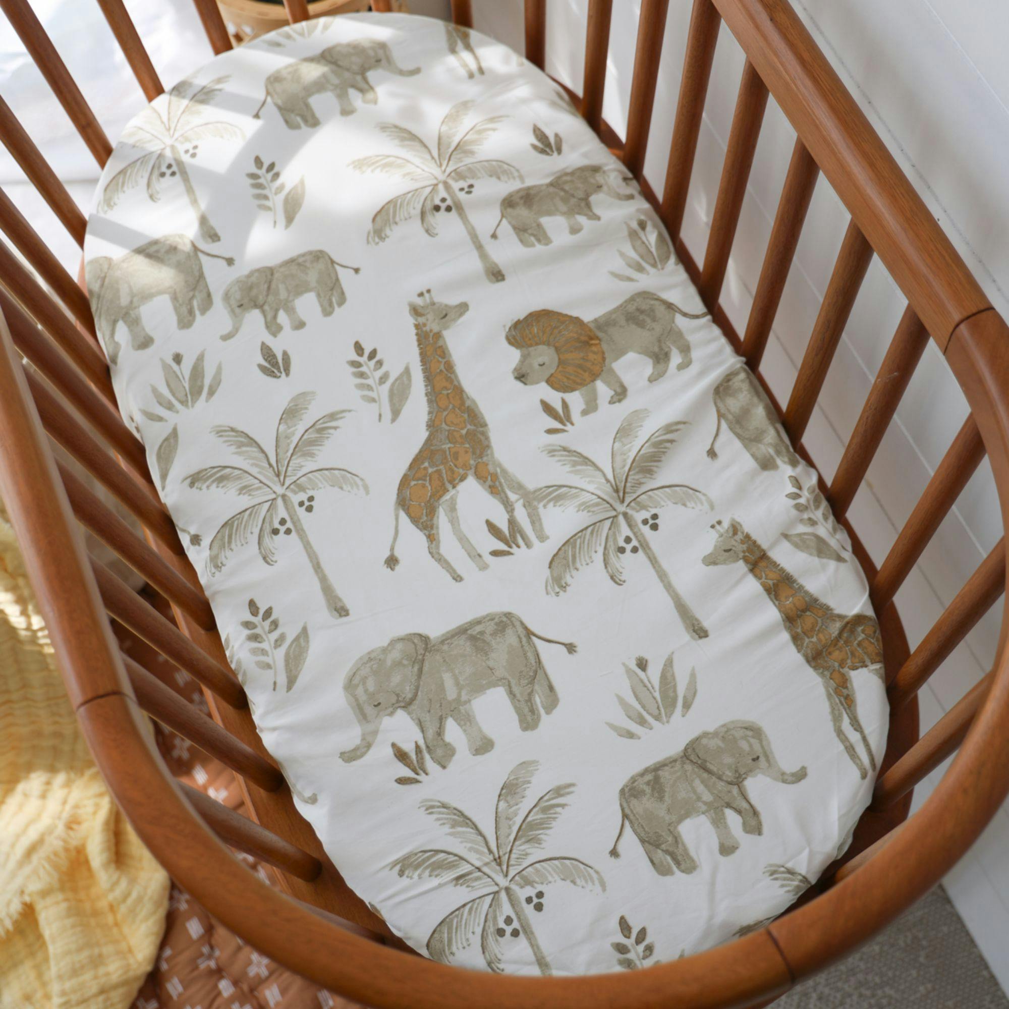 Kendi Safari Animal Cotton Bassinet Sheet