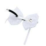White Layered Tulle & Satin Ribbon Hair Clip