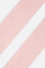 Knit Textured Tights Dusty Pink