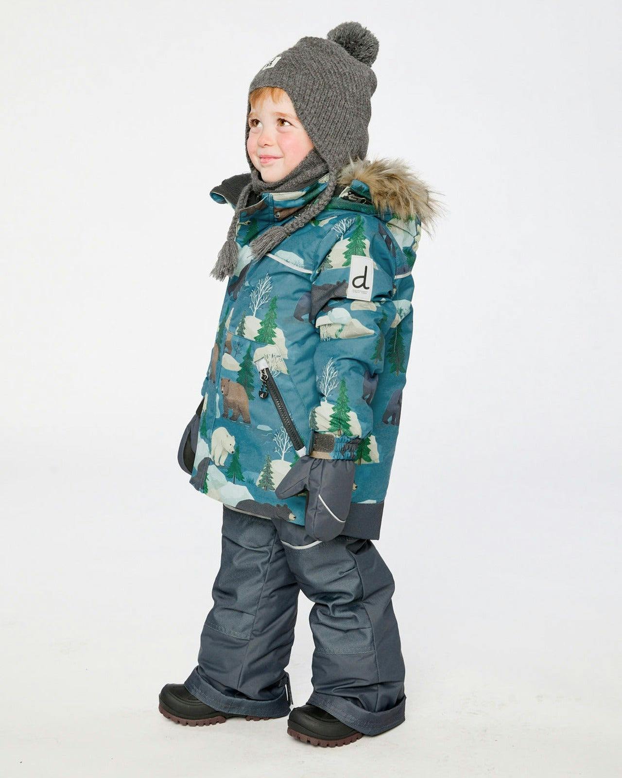 Two Piece Discover Snowsuit Blue Bear Print