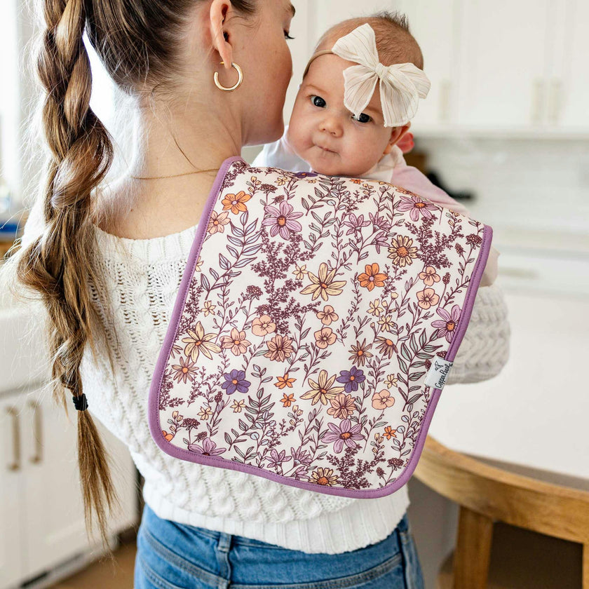 3 Pack Premium Burp Cloths - Flora