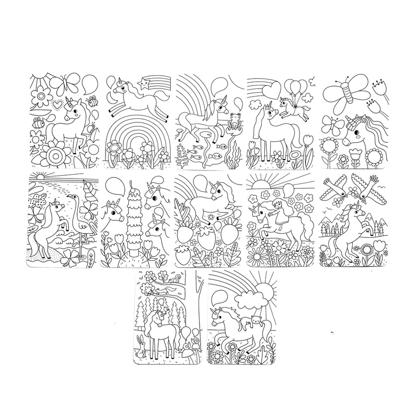 Undercover Art Hidden Pattern Coloring Activity Art Cards - Unicorn Friends - 12 Cards