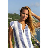 Noa Women's Maxi Caftan Navy Stripe, Blue