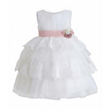 White Divinia Lace & Pink Sash Dress