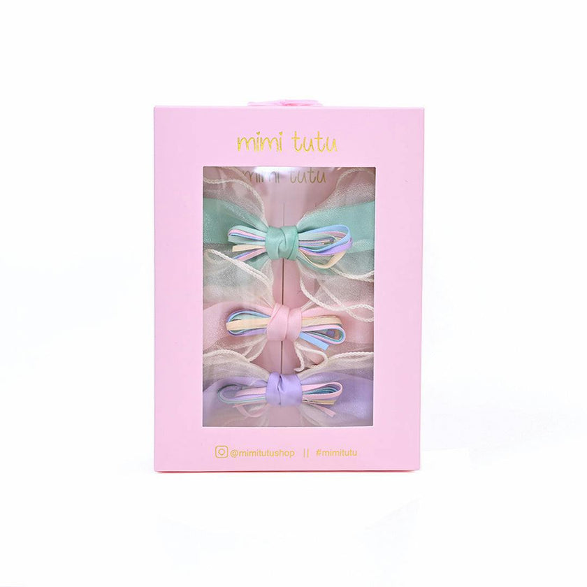 Multicolor Ribbon Bow Hairclip Set