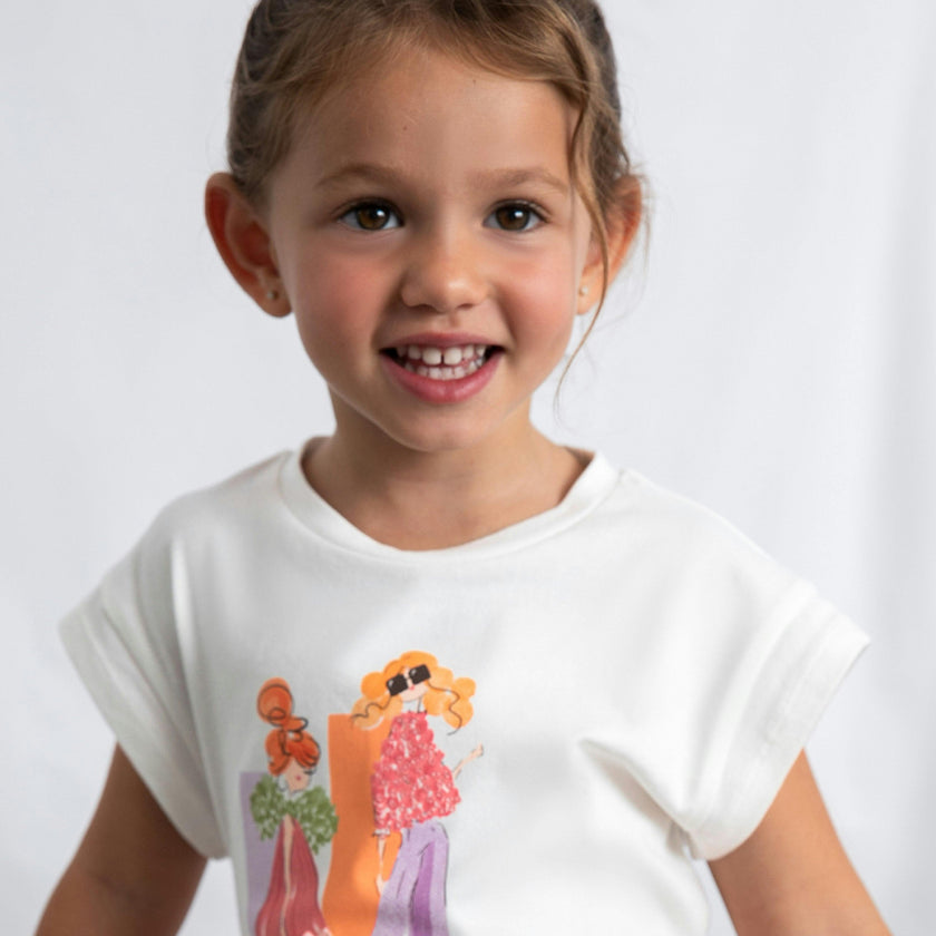 White Doll Print T-Shirt