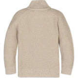 Organic Long Sleeve Full Zip Raglan Mock Neck Sweater, Beige