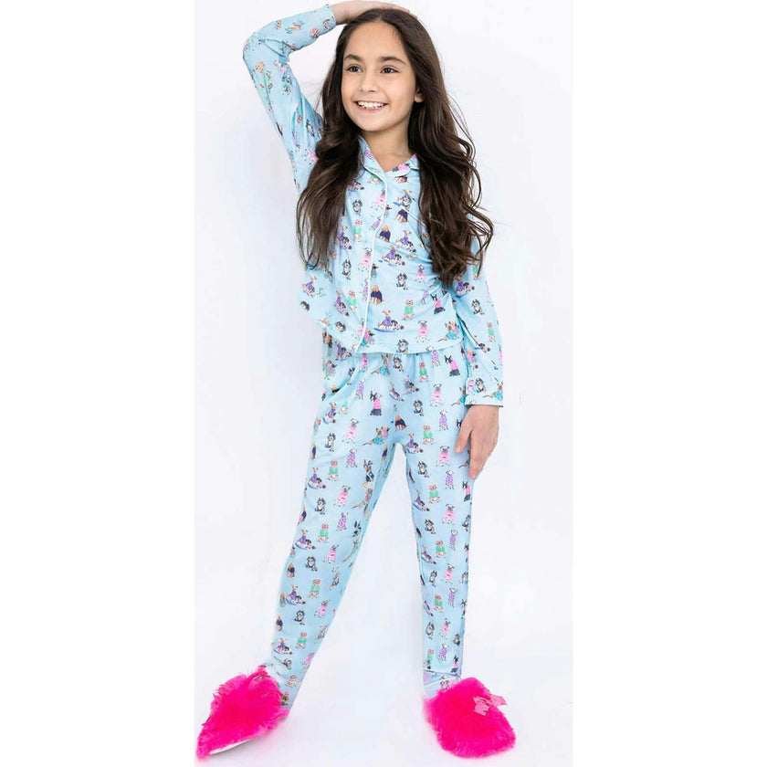 Puppies Long Sleeve Jersey Pajama Pant Set
