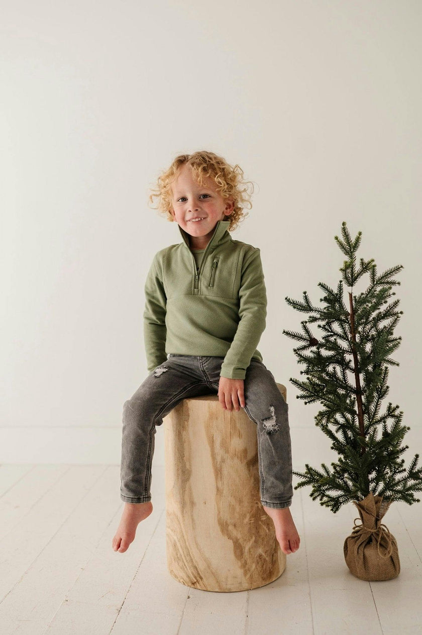 Boys Slim Denim Jeans in Gray