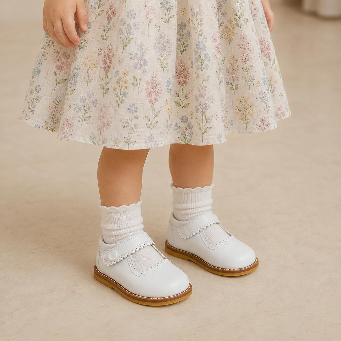 Toddler Mary Jane | White Leather