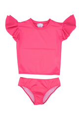 Two Piece Rash Guard With Big Bow