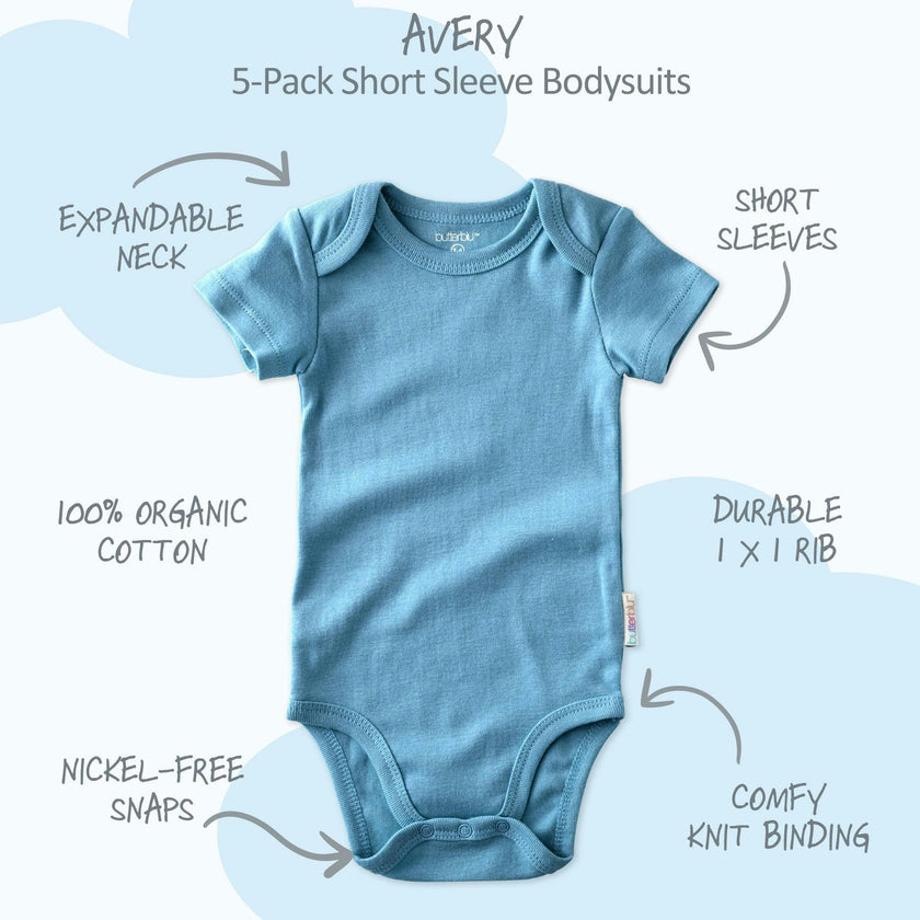 AVERY 5-Pack Short Sleeve Bodysuits
