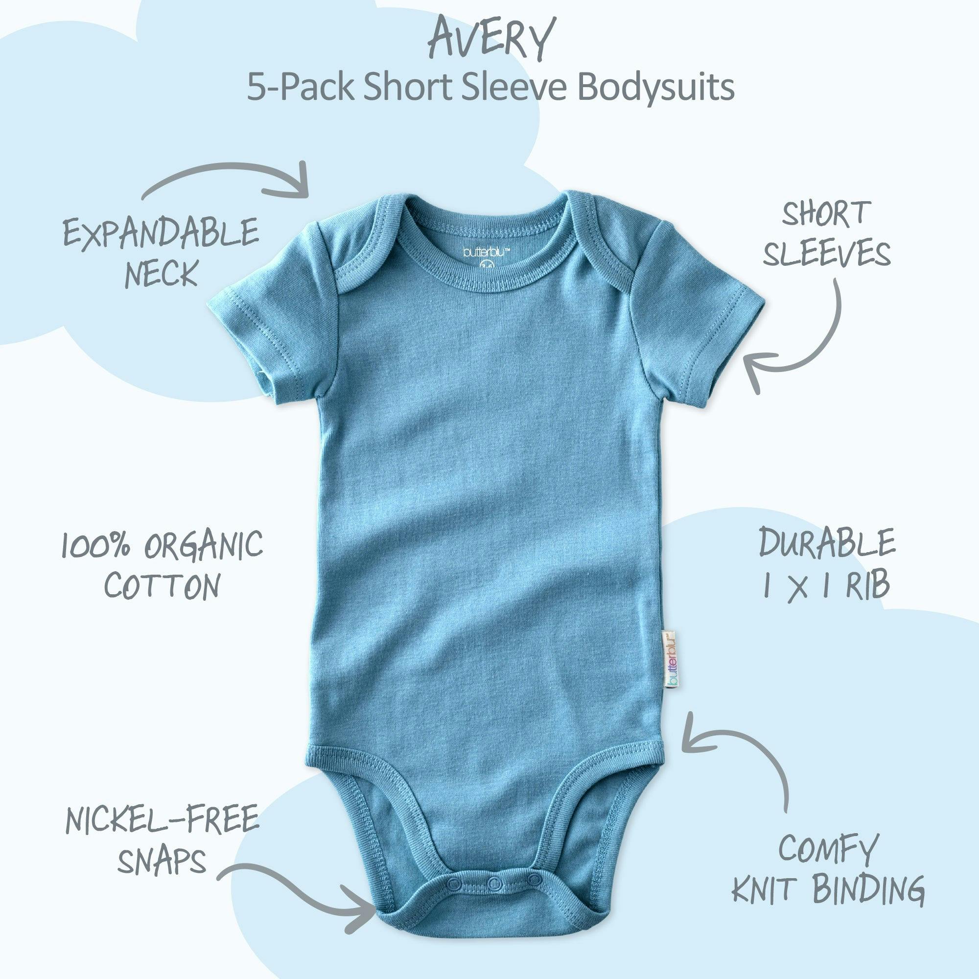 AVERY 5-Pack Short Sleeve Bodysuits