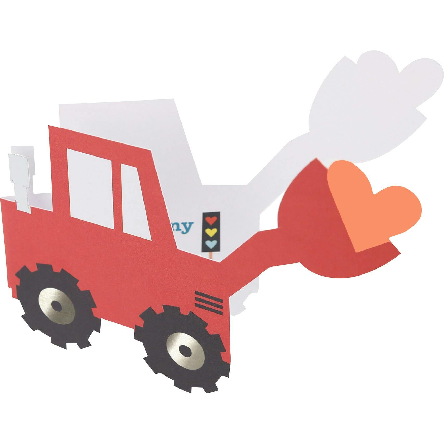 Truck Kids Valentine'S Cards & Stickers Set
