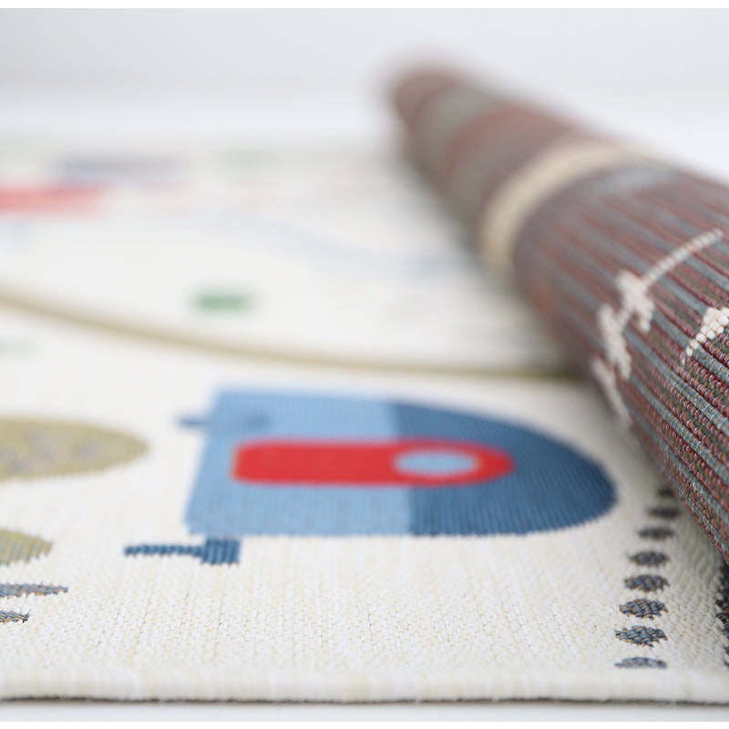 Flat Woven Graphic Print Rectangular Play Rug