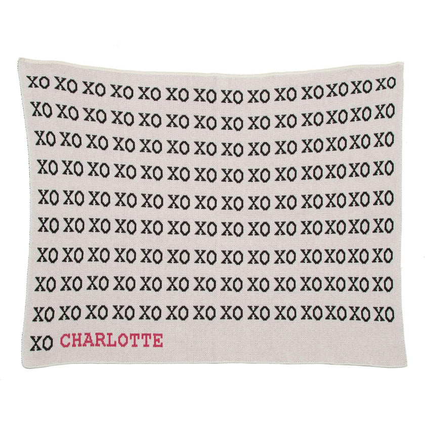 Custom Personalized Baby Sustainable Knit Throw Blanket - Typewriter