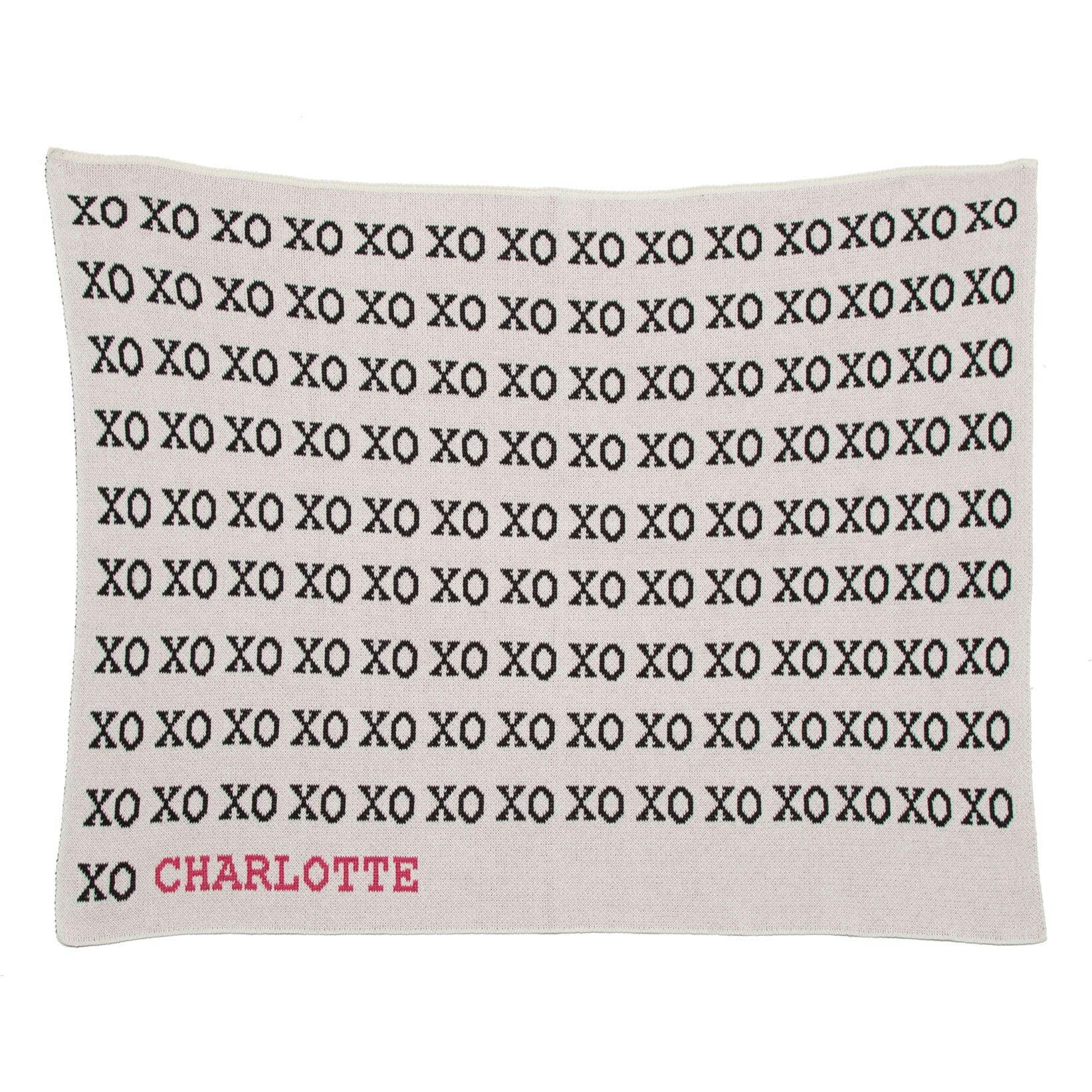 Custom Personalized Baby Sustainable Knit Throw Blanket - Typewriter