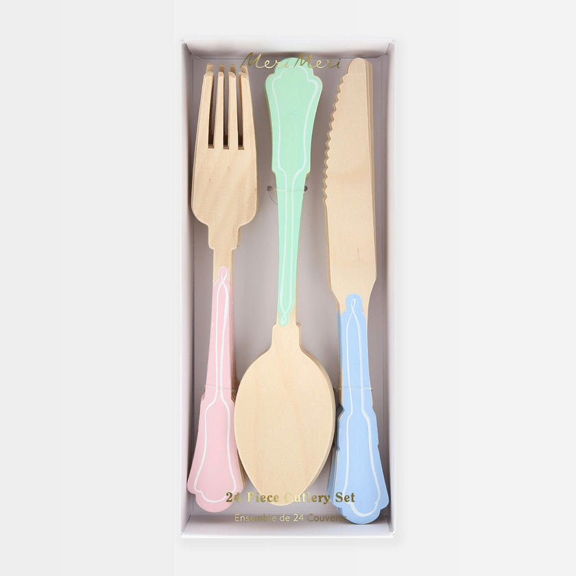 Elegant Mixed Color Wooden Cutlery Set