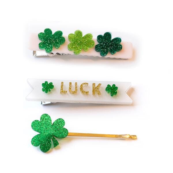 Lucky Charms Green Hair Clips -SPR
