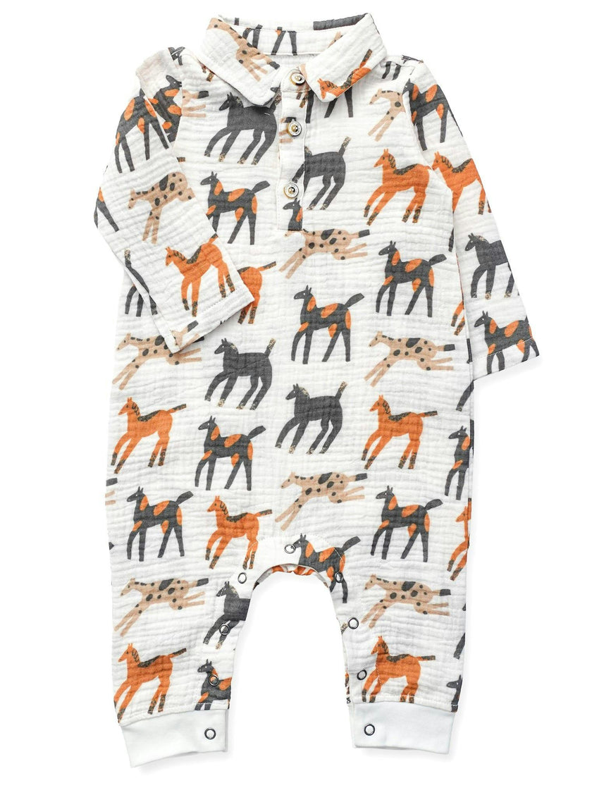 Giddy-Up Teddy Buttondown Romper