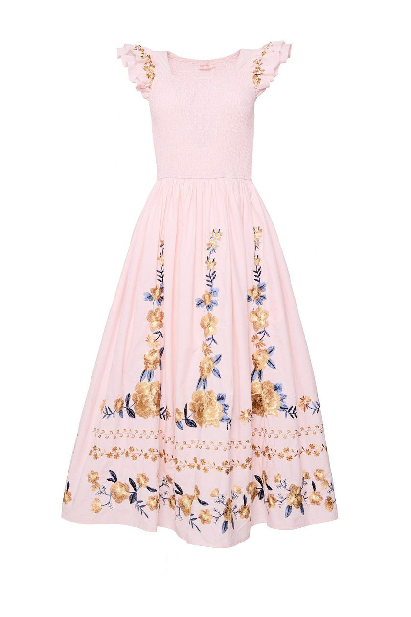 Hattie Dress in Embroidered Spring Floral
