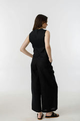 Culotte Linen Pants - Black
