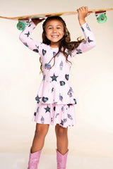 Simply Soft Long Sleeve Ruffle Skirt Dress