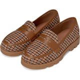 Paula Wool Plaid Chunky Sole Penny Loafers