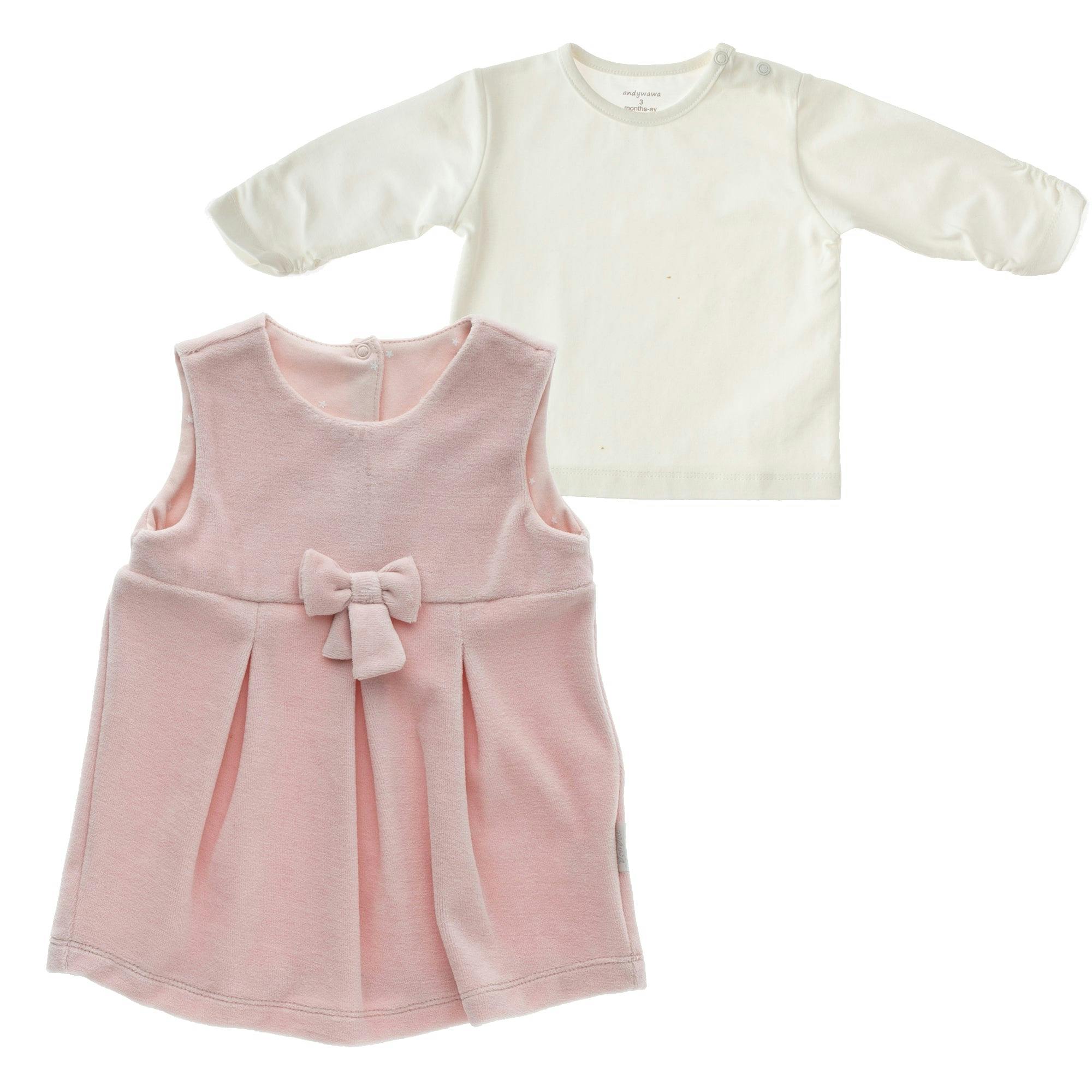 Pink Fairy Velvet Pinafore Dress