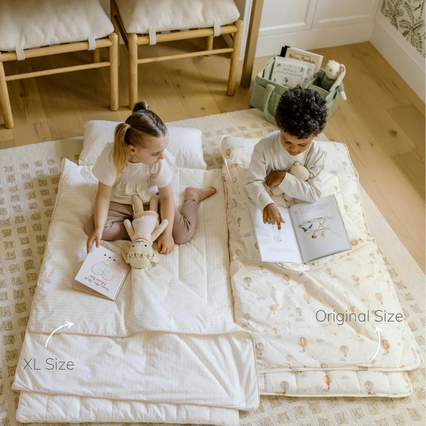 [NEW] XL Organic Nap Mat- Blue Stripe