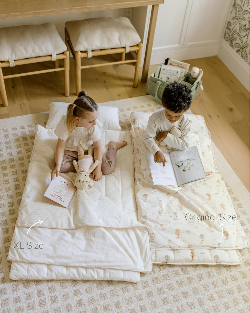 [NEW] XL Organic Nap Mat- Blue Stripe
