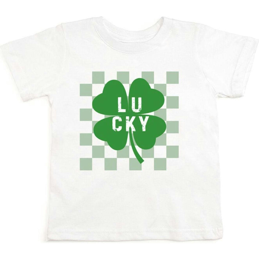 Lucky Shamrock Checkered St. Patrick's Day Short Sleeve T-Shirt