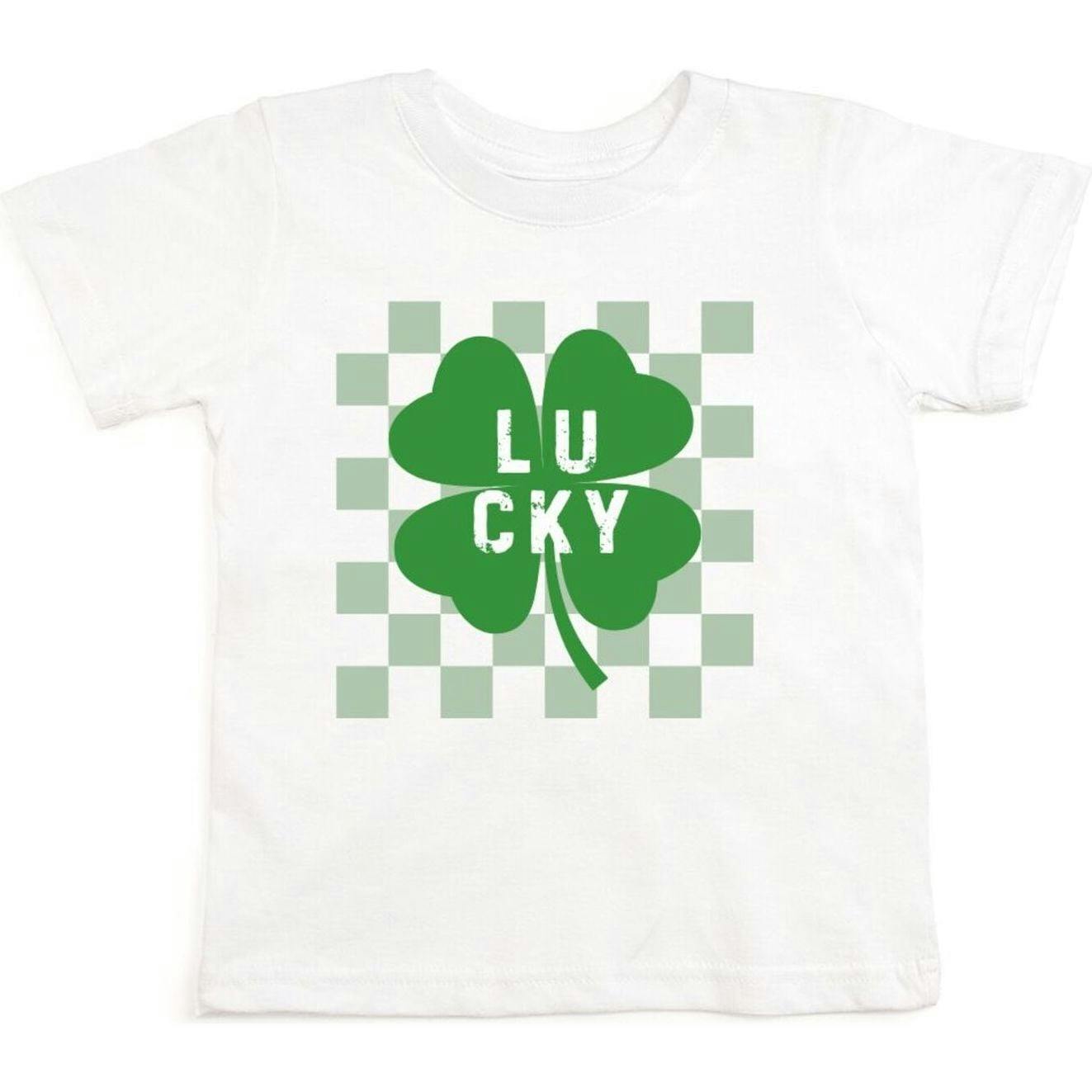 Lucky Shamrock Checkered St. Patrick's Day Short Sleeve T-Shirt
