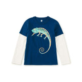 Cool Chameleon Layered Tee, Ascot Blue