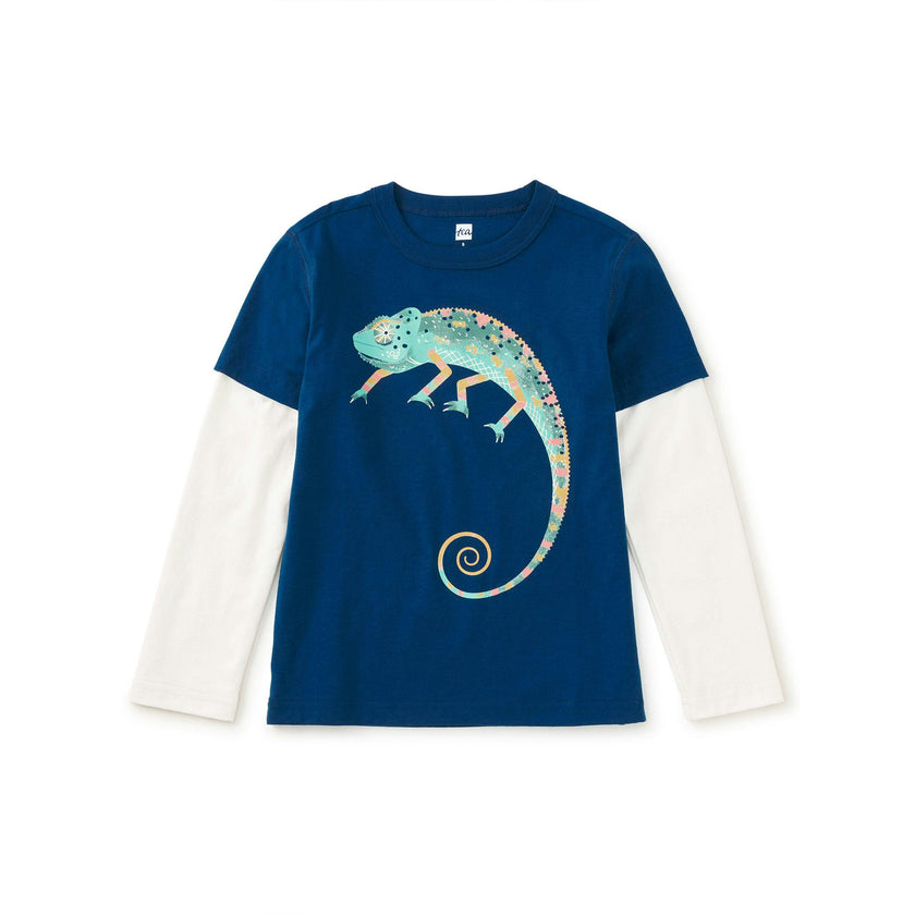 Cool Chameleon Layered Tee, Ascot Blue