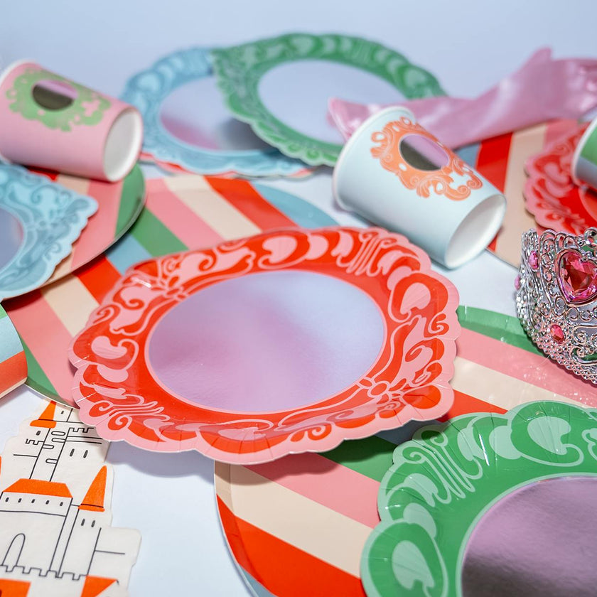 Princess Party Cups - Stripes and Mirrors (x12)