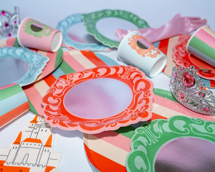 Princess Party Cups - Stripes and Mirrors (x12)