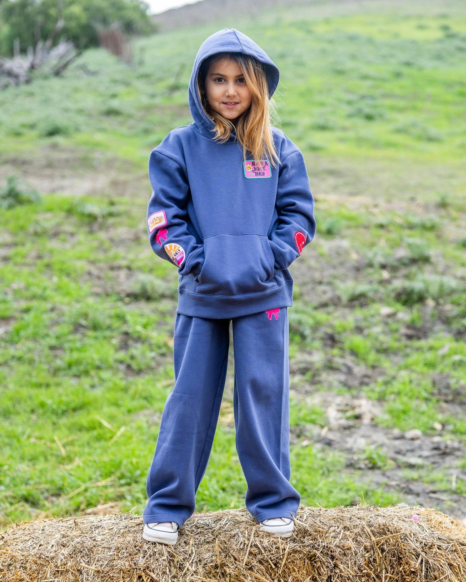 Bow Sweatpant - Crown Blue Fleece
