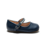 Navy Margot Pearl Band Flats