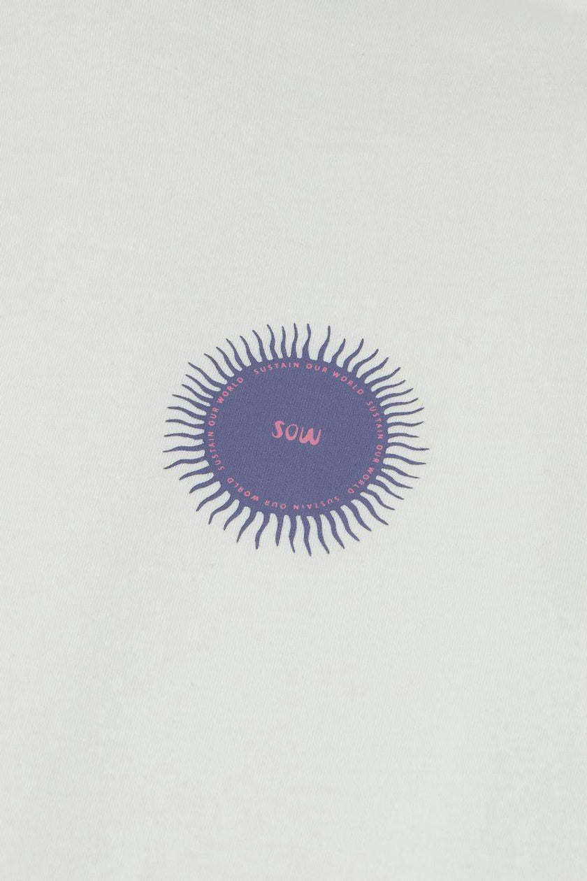 Relaxed Organic Cotton T-Shirt With SOW Sun Print